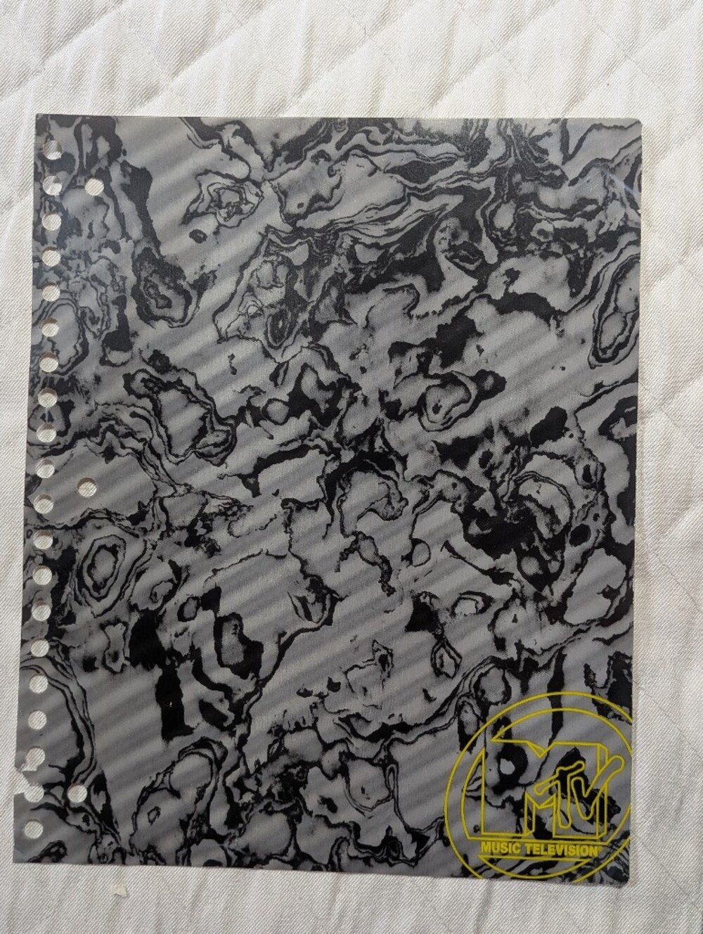 Vintage MTV Music Television Notebook Cover Only - Grey Marble Logo Classic